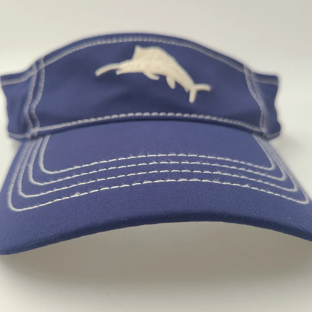 Tommy Bahama Visor Hat Adjustable Blue Marlin Logo Relax Fishing Outdoors Men